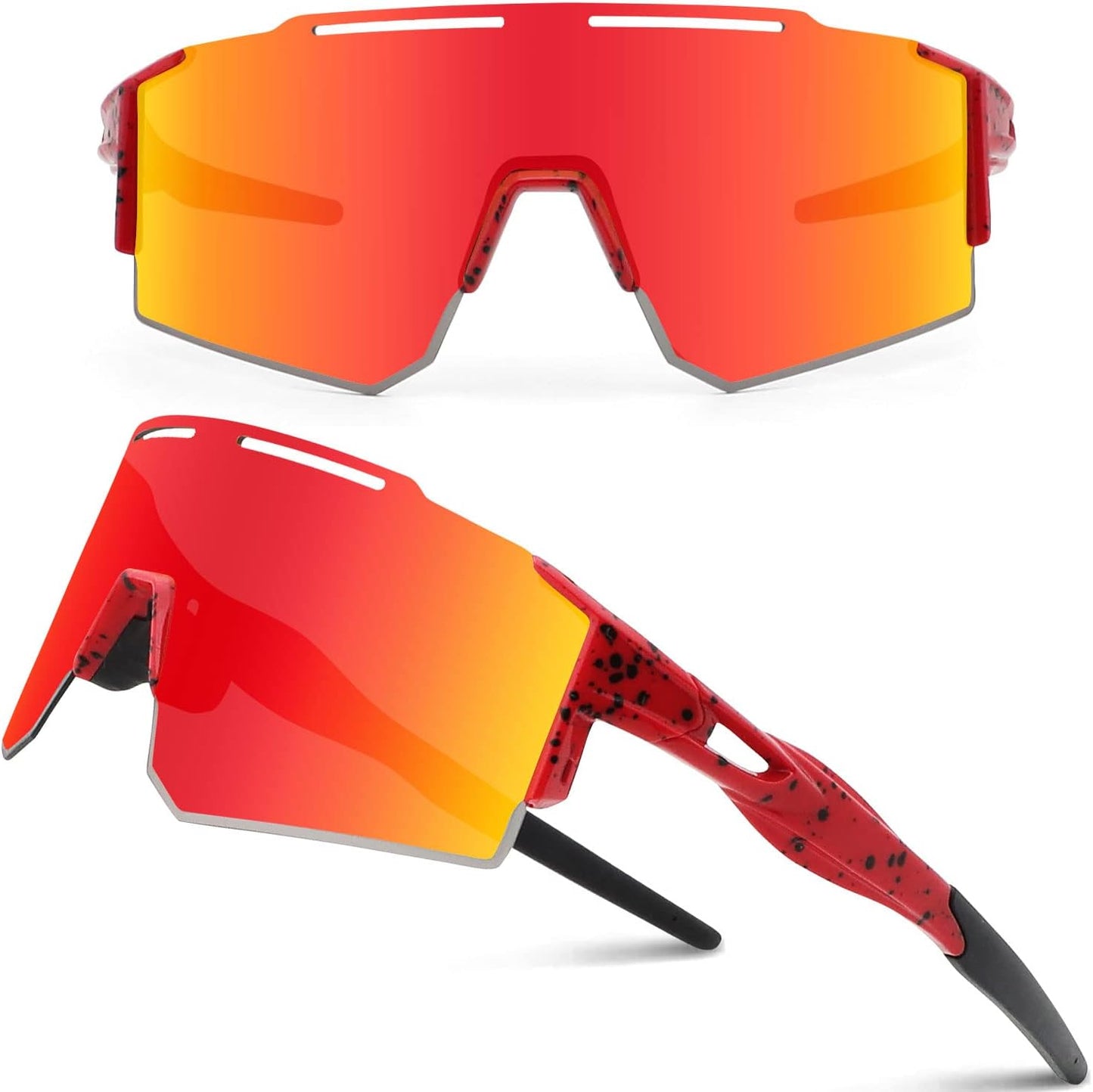 Cycling Sunglasses for Men Women with 3 Interchangeable Lenses, Polarized Sports Sunglasses, Baseball Sunglasses