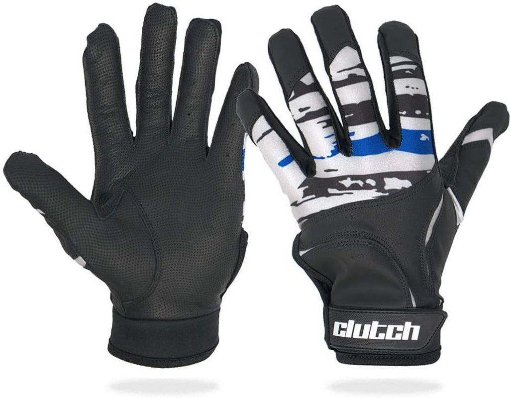 American Flag Baseball and Softball Batting Gloves - Super Grip Finger Fit for Adult, Youth - Performance Mesh & Perforated Sheep Skin Palm