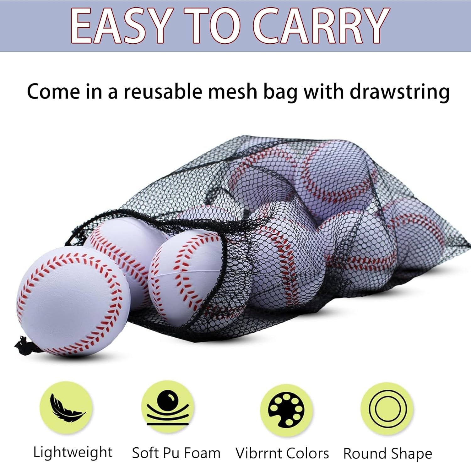 Baseball, Foam Baseballs 20 Pack Practice Training Baseballs Unmarked Baseball Soft Toss, Batting, Fielding, Hitting, Pitching