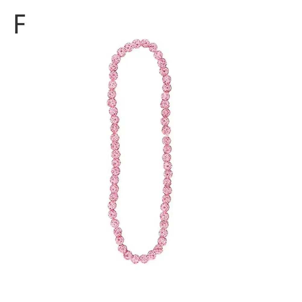 Baseball Necklace Rhinestones Disco Ball Clavicle Chain Accessory for Athletes and Music Lovers N2F5