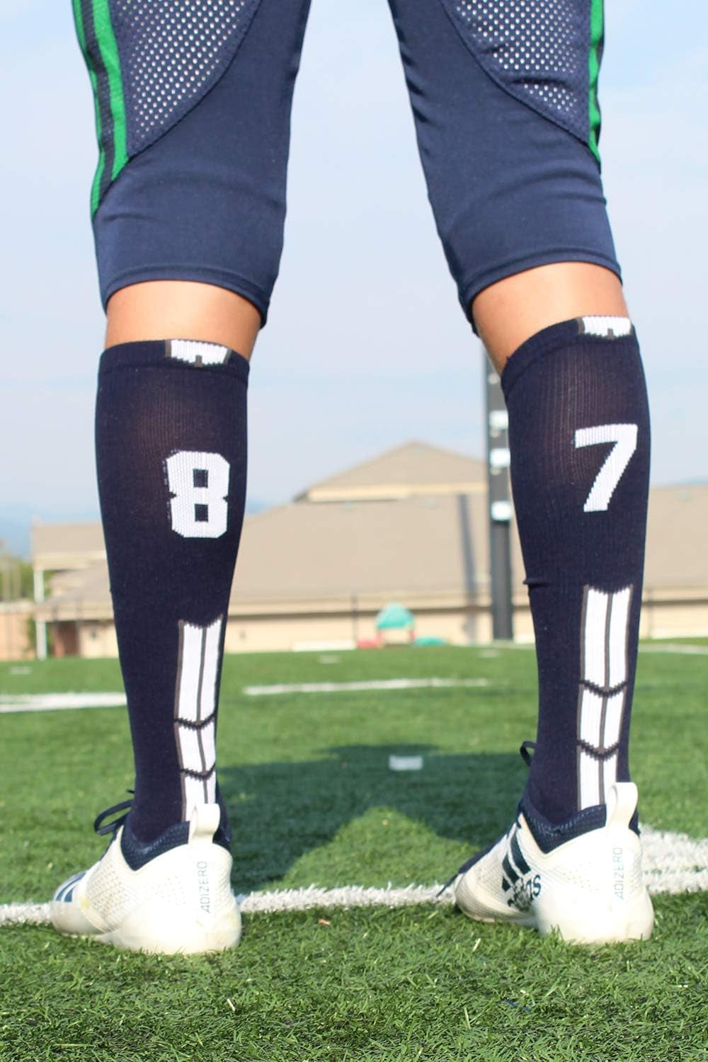 Navy Player ID Custom Number over the Calf Socks for Softball Baseball Football Boys and Girls