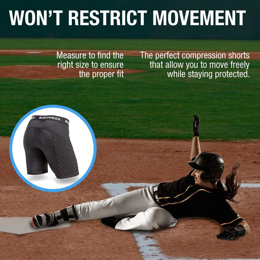 Baseball Sliding Shorts for Men, Compression Padded Slider Shorts