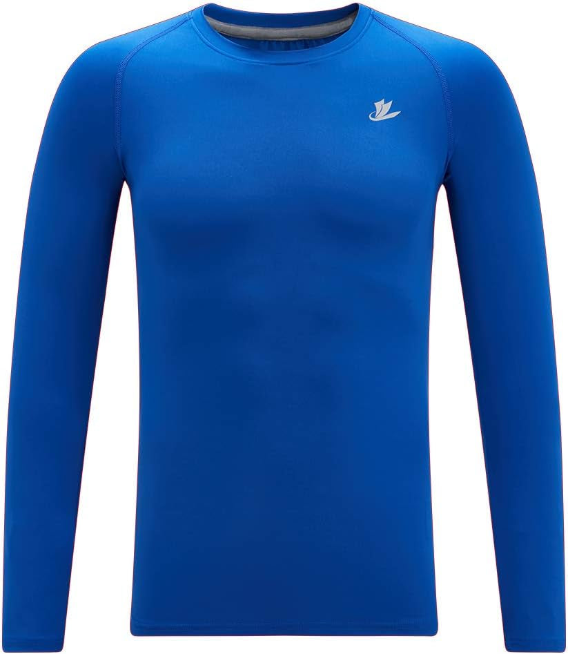 Youth Boys Compression Shirt Long Sleeve Football Baseball Undershirt Quick Dry Kids Sports Baselayer Crewneck