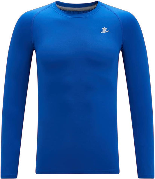 Youth Boys Compression Shirt Long Sleeve Football Baseball Undershirt Quick Dry Kids Sports Baselayer Crewneck