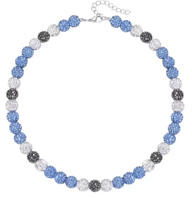 Baseball Beaded Chain Necklace for Men,Bling Ice Collection Baseball Necklace Gifts for Boys Baseball Team Lovers,18Inch(45Cm)