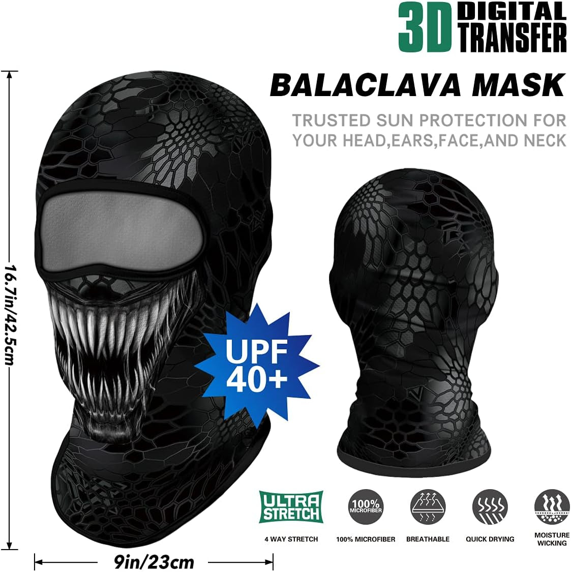 3D Balaclava Ski Mask Cool Skull Animal Full Face Mask Cycling/Motorcycle/Halloween