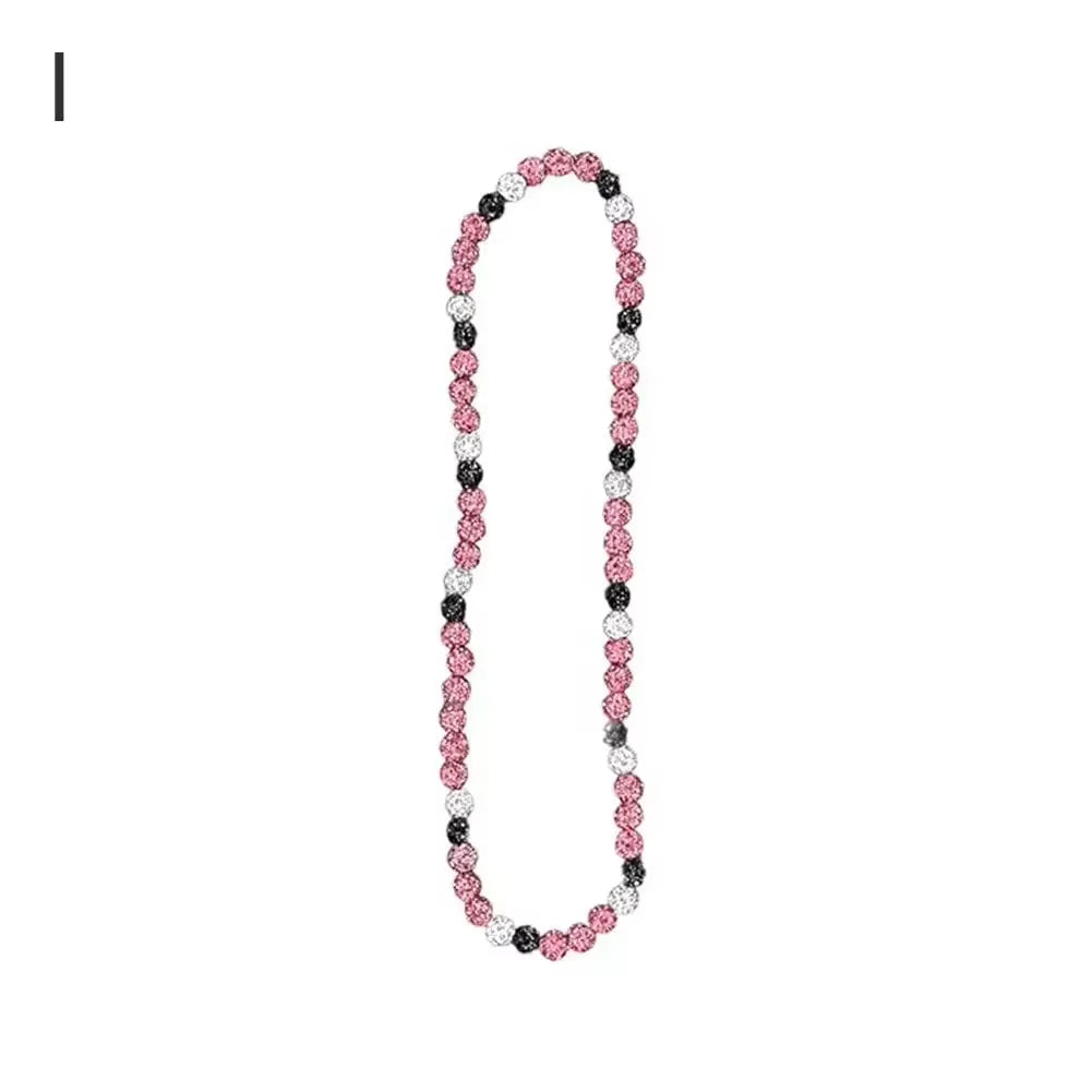 Baseball Necklace Rhinestones Disco Ball Clavicle Chain Accessory for Athletes and Music Lovers N2F5