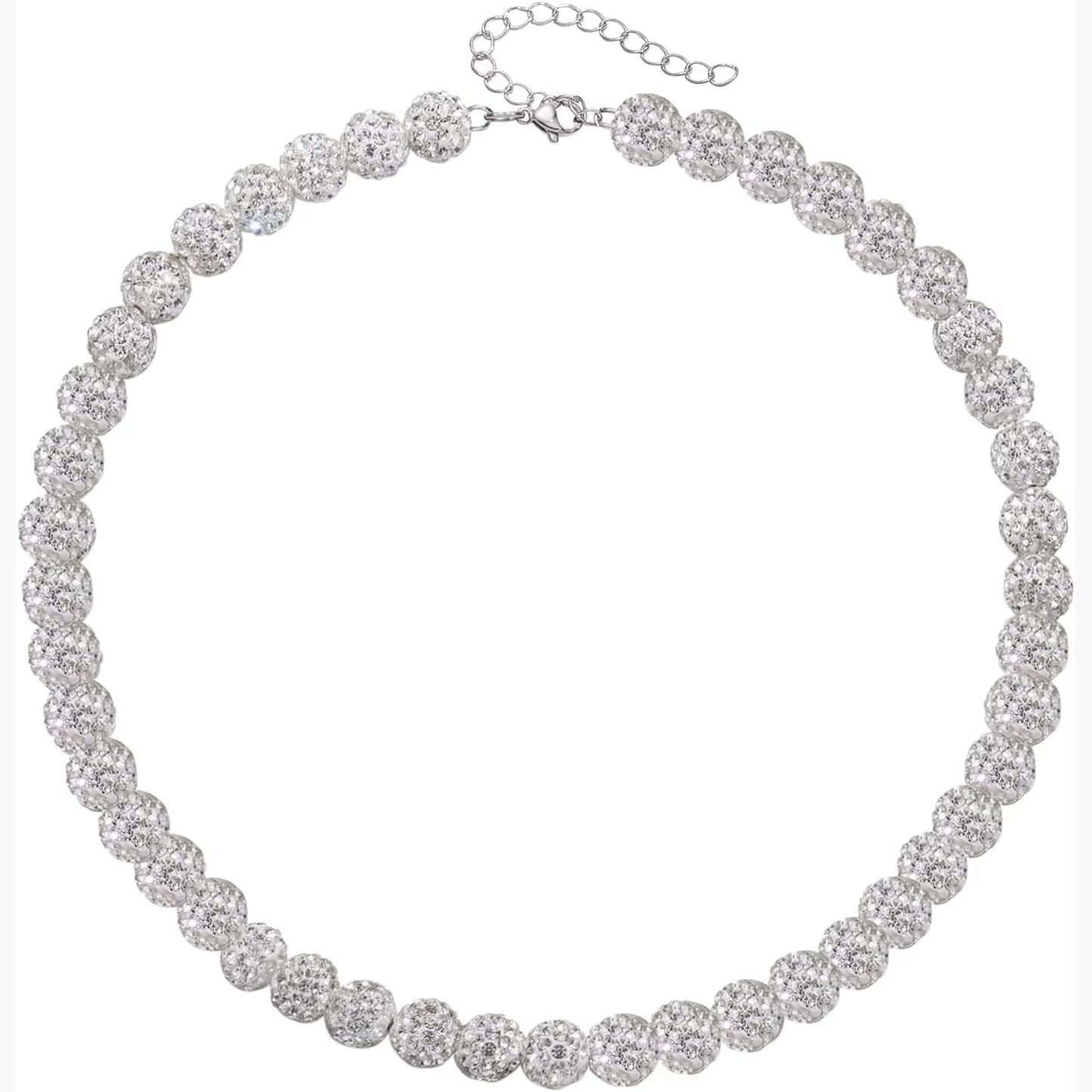 Baseball Beaded Chain Necklace for Men,Bling Ice Collection Baseball Necklace Gifts for Boys Baseball Team Lovers,18Inch(45Cm)