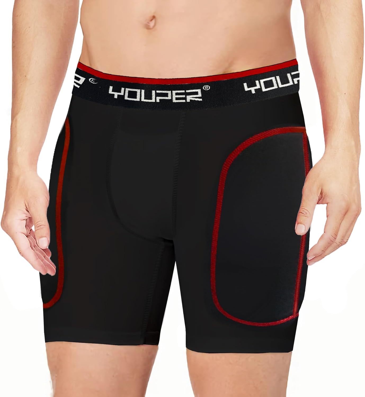 Boys Youth Padded Sliding Shorts with Soft Protective Athletic Cup for Baseball, Football, Lacrosse