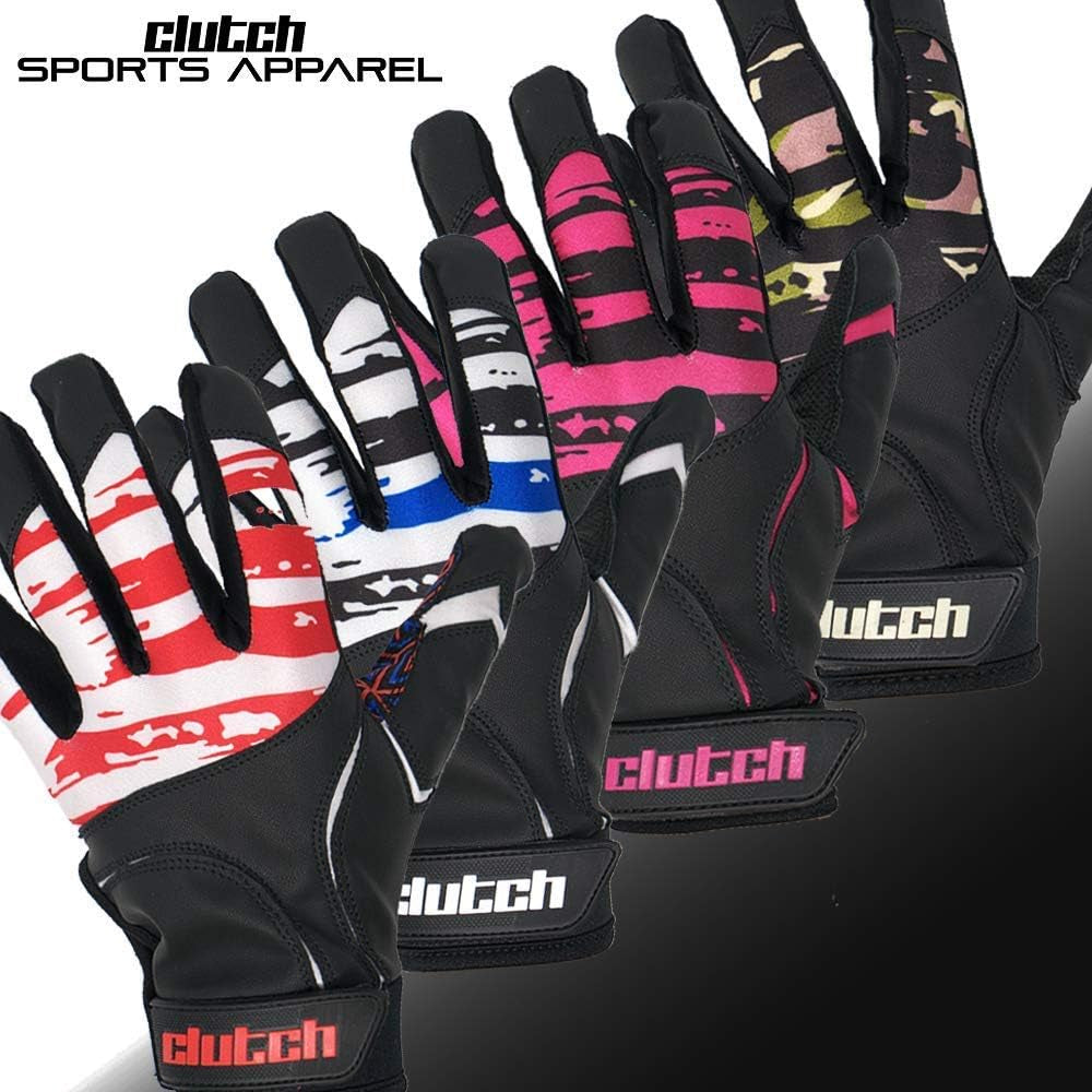 American Flag Baseball and Softball Batting Gloves - Super Grip Finger Fit for Adult, Youth - Performance Mesh & Perforated Sheep Skin Palm