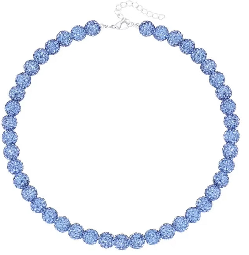Baseball Beaded Chain Necklace for Men,Bling Ice Collection Baseball Necklace Gifts for Boys Baseball Team Lovers,18Inch(45Cm)