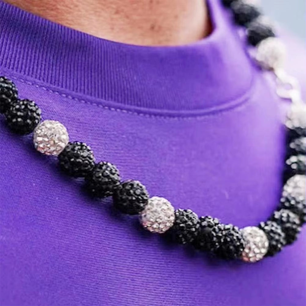 Baseball Necklace Rhinestones Disco Ball Clavicle Chain Accessory for Athletes and Music Lovers N2F5