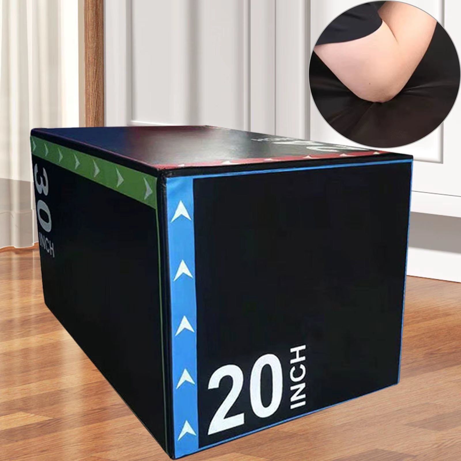 3 in 1 Jump Box Plyo Box High-Density Agility Box Conditioning Strength Training Dips Lunges for Home Gym Excerise Training