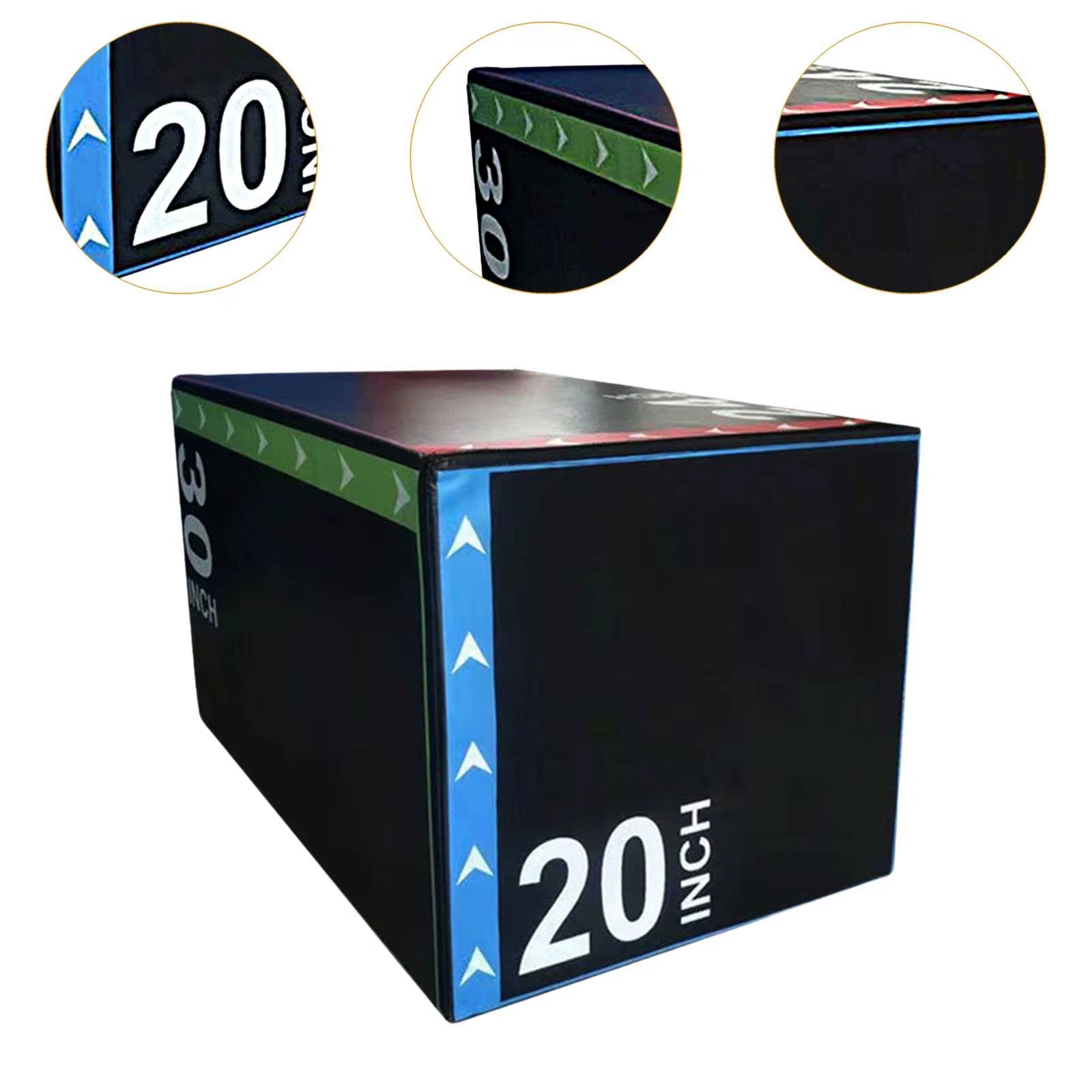 3 in 1 Jump Box Plyo Box High-Density Agility Box Conditioning Strength Training Dips Lunges for Home Gym Excerise Training