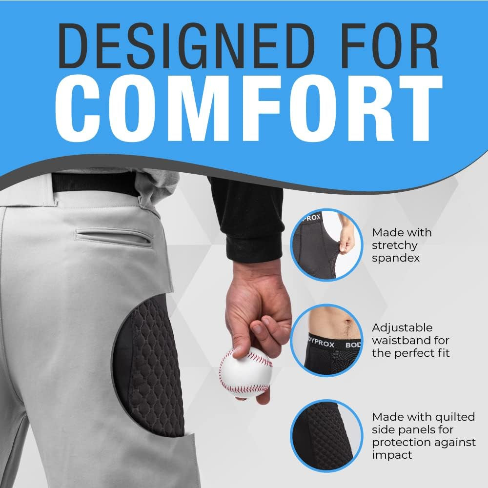 Baseball Sliding Shorts for Men, Compression Padded Slider Shorts